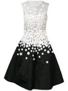 Oscar De La Renta Sleeveless Illusion Jewel Neck Embellished Dress -