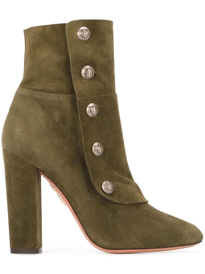 Aquazzura Button Detail Ankle Boots