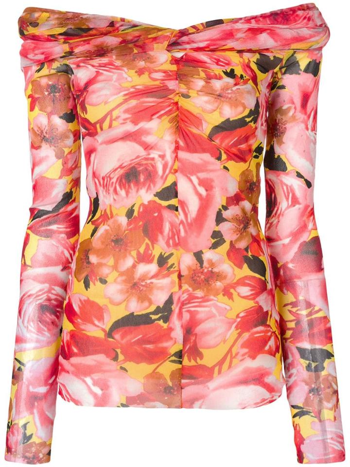 Msgm Floral Print Top - Pink