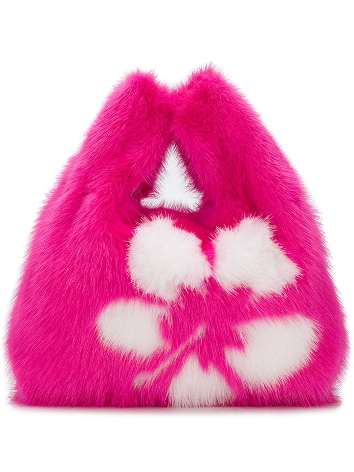 Simonetta Ravizza Mini Furrissima Hibiscus Tote - Pink & Purple