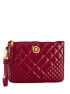 Versace Quilted Medusa Logo Clutch - Red