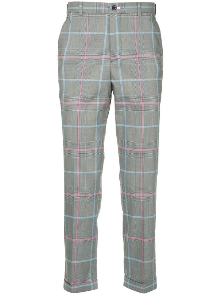 Loveless Check Straight-leg Trousers - Grey