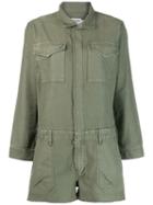 Frame Zipped-up Playsuit - Green