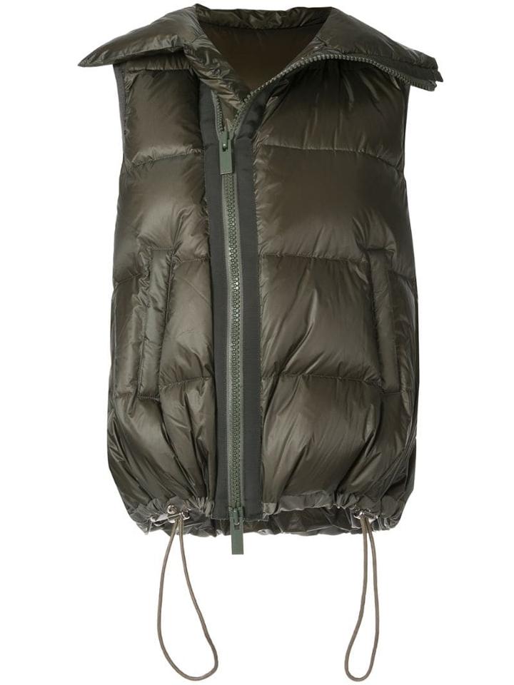Sacai Padded Zip-up Gilet - Green