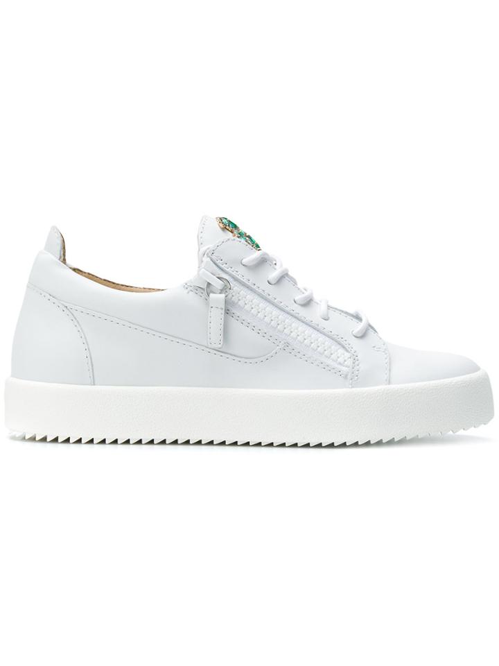 Giuseppe Zanotti Design Crystal Palm Embellished Sneakers - White
