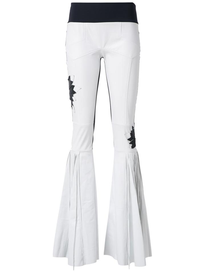 Andrea Bogosian Leather Flared Trousers - White