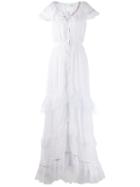 Off-white Rear Printed Lace Maxi Dress