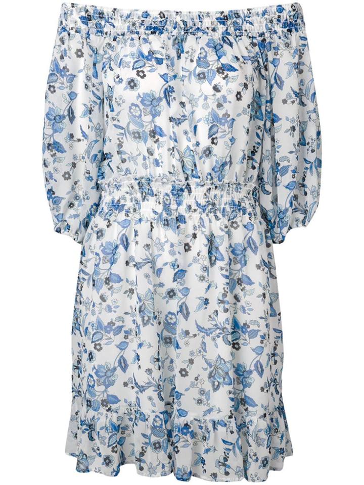 Liu Jo Floral Print Off The Shoulder Dress - White