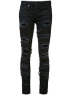 R13 Alison Patch Skinny Jeans, Women's, Size: 27, Black, Cotton/elastodiene