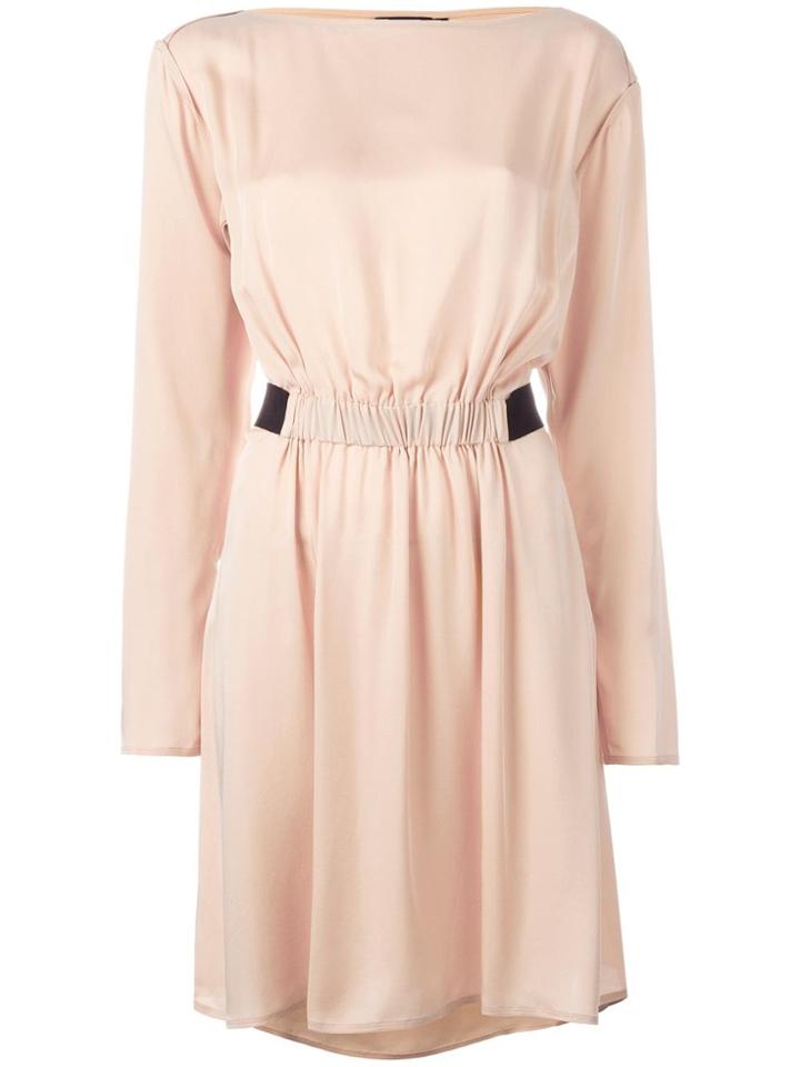 Theory Elasticated Waistband Longsleeved Dress - Nude & Neutrals