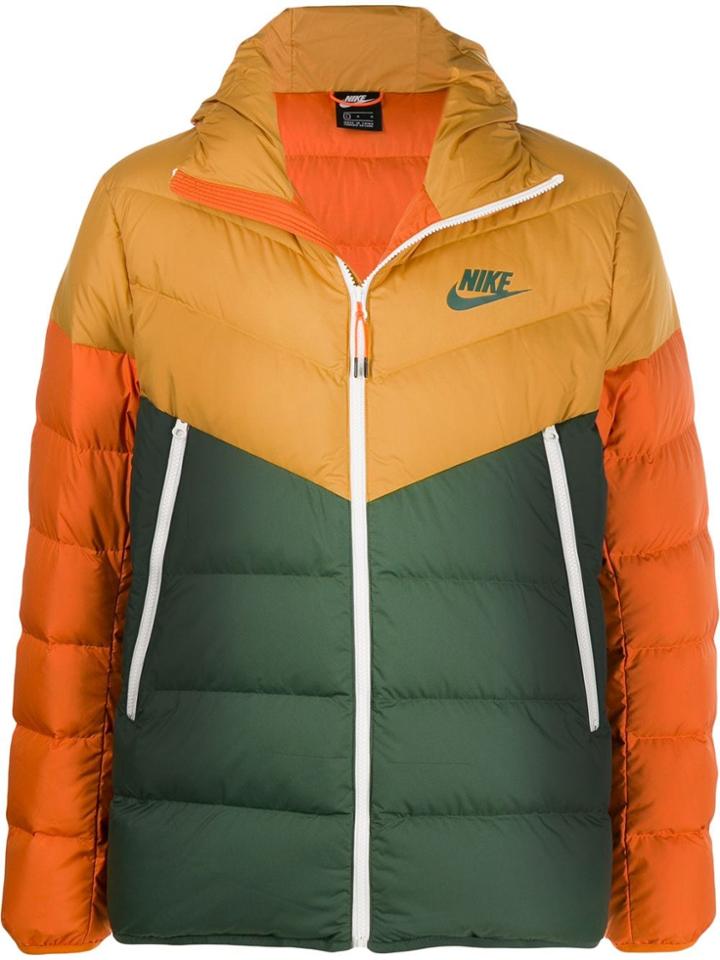 Nike Colour Block Padded Jacket - Yellow