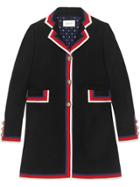 Gucci Wool Coat With Sylvie Web - Black