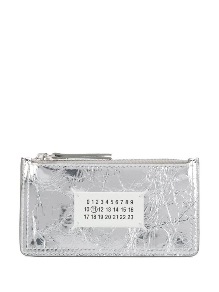 Maison Margiela Logo Metallic Coin Purse - Silver