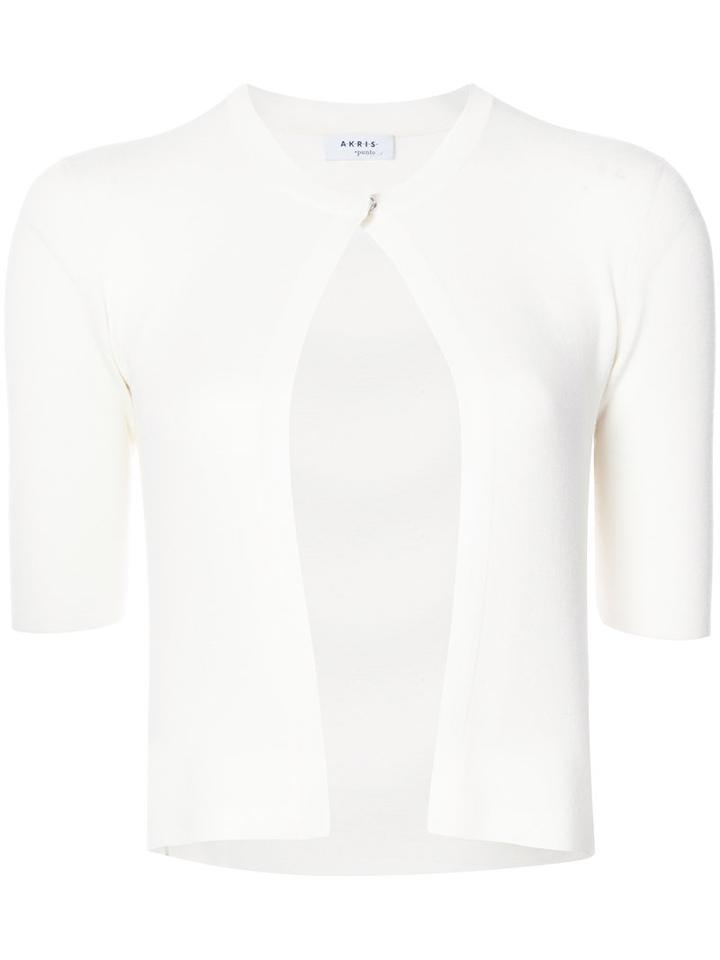 Cropped Cardigan - Women - Wool - 10, White, Wool, Akris Punto