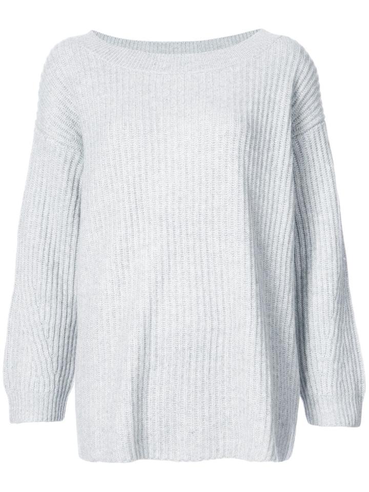 Le Kasha Hyers Boat Neck Ribbed Jumper - Grey