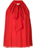 Lanvin Tied Neck Sleeveless Blouse - Red