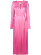 Jovonna Maxi Wrap Dress - Pink & Purple