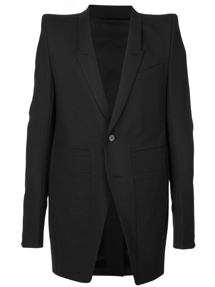 Rick Owens Structured Shoulders Single-breasted Blazer - Black