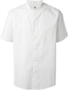 Ymc Striped Collarless Shirt, Men's, Size: Small, Nude/neutrals, Cotton