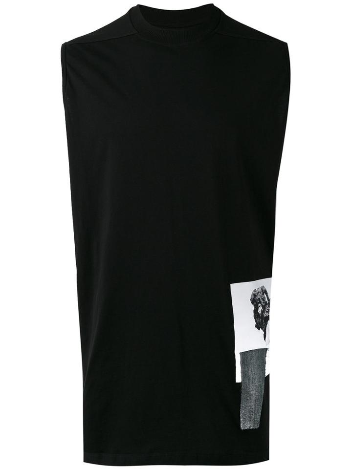 Rick Owens Drkshdw Patch Print Vest Top, Men's, Black, Cotton