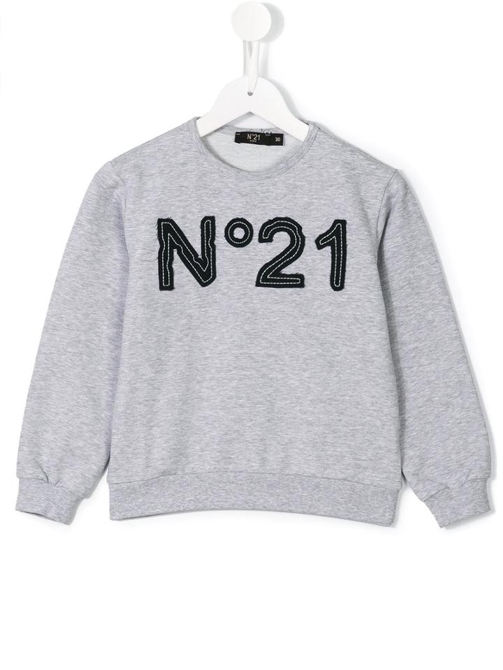No21 Kids Logo Print Sweatshirt, Boy's, Size: 9 Yrs, Grey