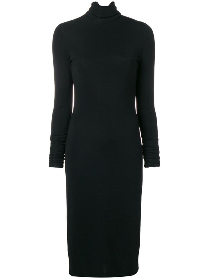 Styland Fitted Turtleneck Dress - Black