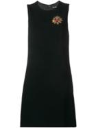 Dolce & Gabbana Embroidered Emblem Shift Dress - Black