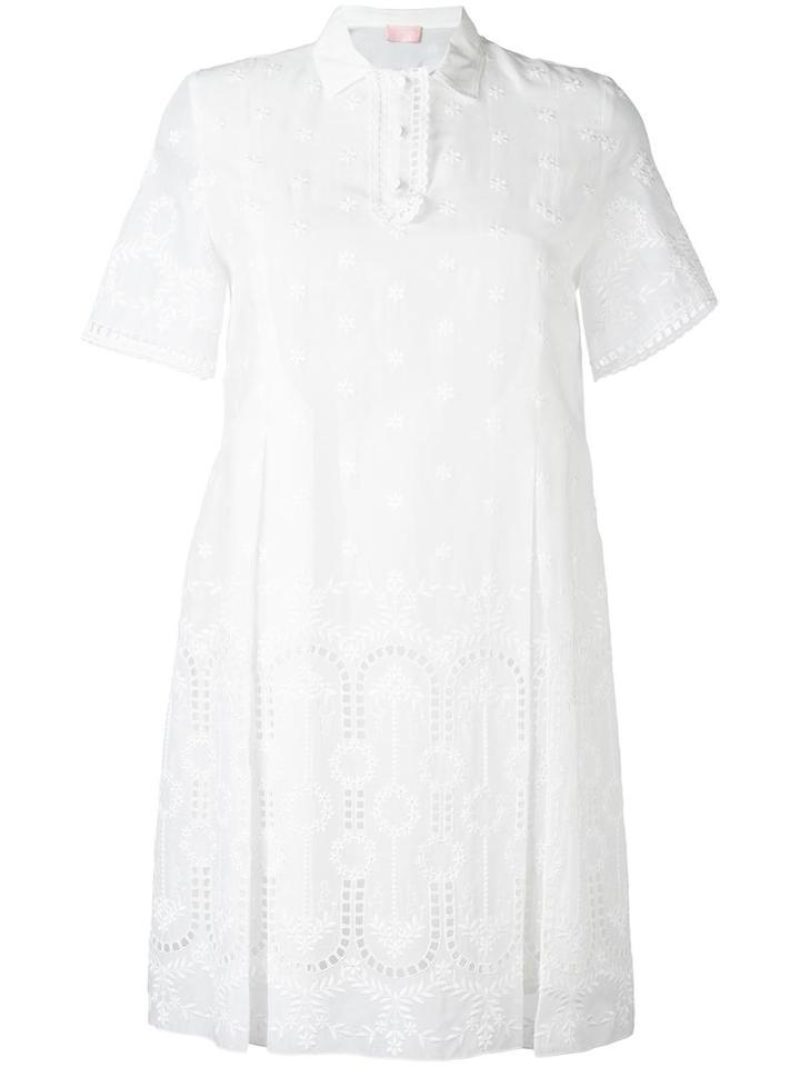 Giamba Broderie Anglaise Dress, Women's, Size: 42, White, Cotton/polyester