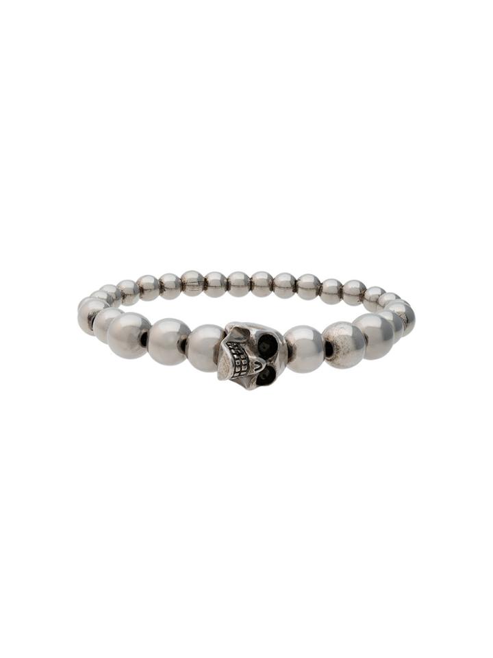 Alexander Mcqueen Skull Multibeaded Bracelet - Metallic
