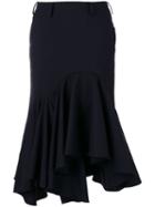 Facetasm - Fitted Flared Skirt - Women - Cupro/wool - S, Women's, Blue, Cupro/wool