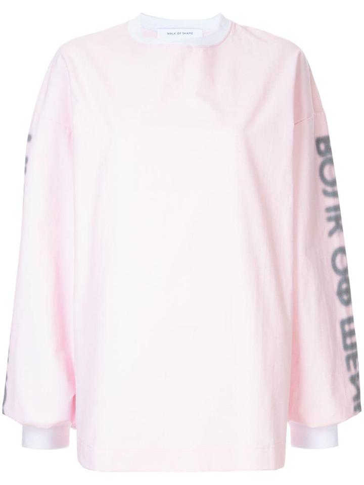 Walk Of Shame Shadow Logo Sweatshirt - Pink