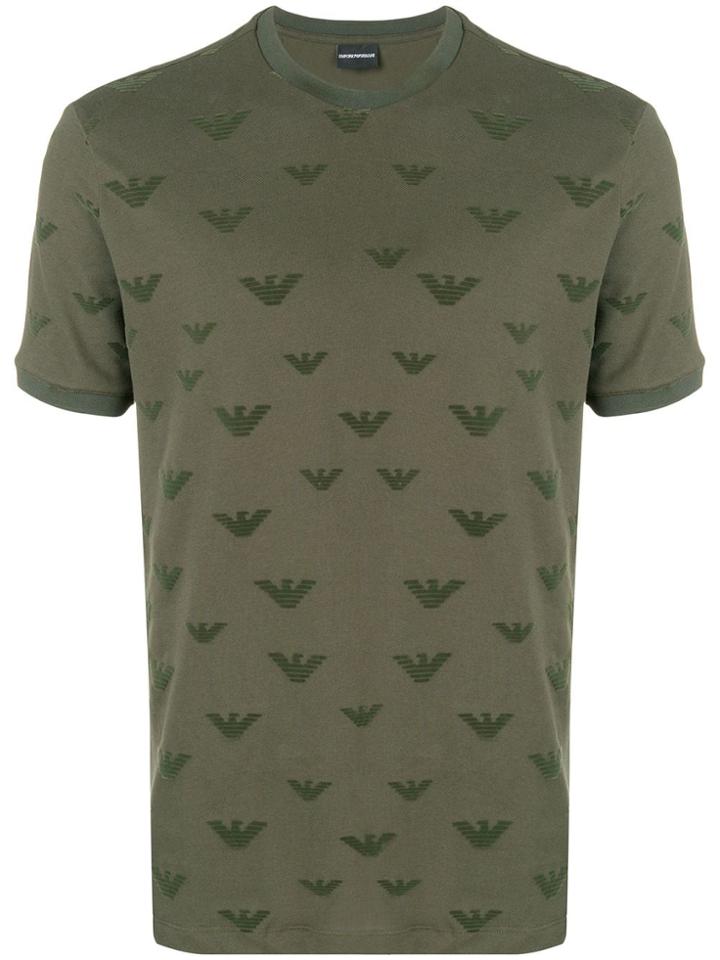 Emporio Armani All Over Logo T-shirt - Green