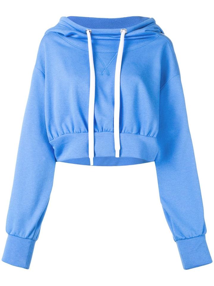 No Ka' Oi Cropped Sport Hoodie - Blue