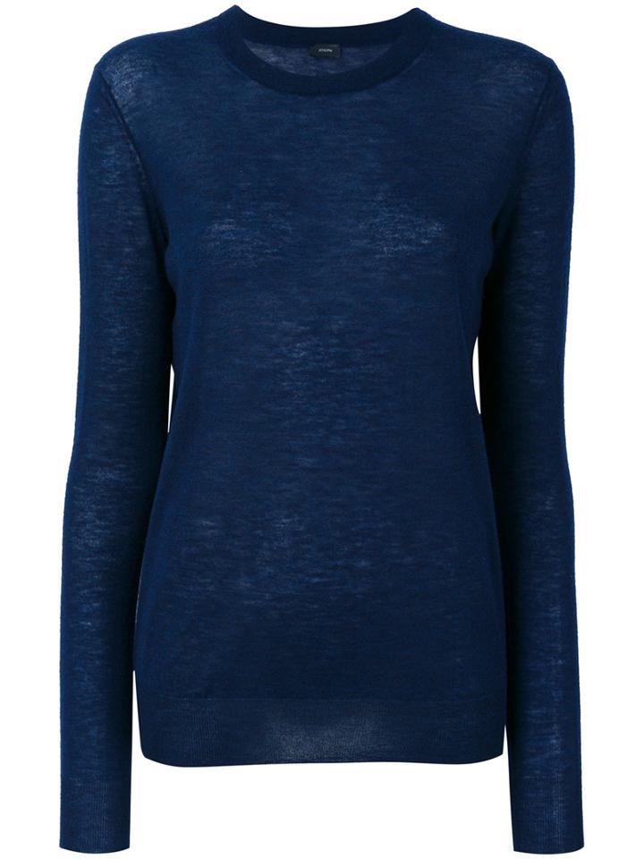 Joseph - Crew Neck Jumper - Women - Cashmere - L, Blue, Cashmere