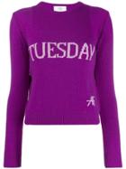 Alberta Ferretti Tuesday Intarsia Jumper - Purple