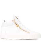 Giuseppe Zanotti Design Kriss Mid-top Sneakers, Women's, Size: 36, White, Rubber/patent Leather/leather