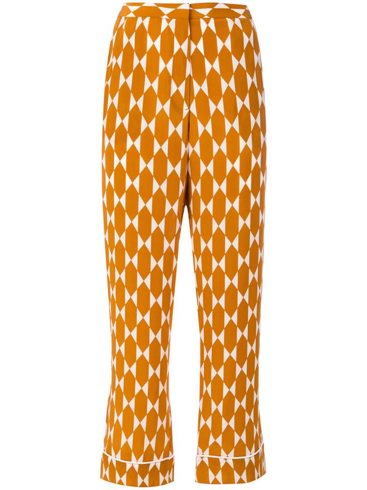 Tory Burch Printed Cropped Trousers - Yellow & Orange
