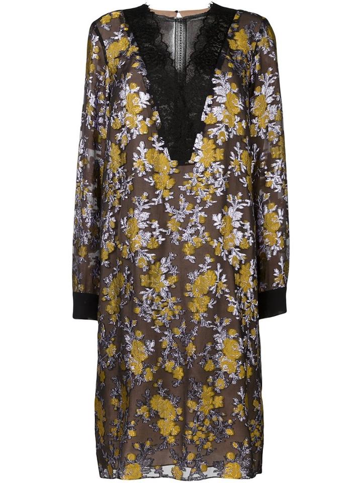 Lanvin Lace Accent Floral Dres