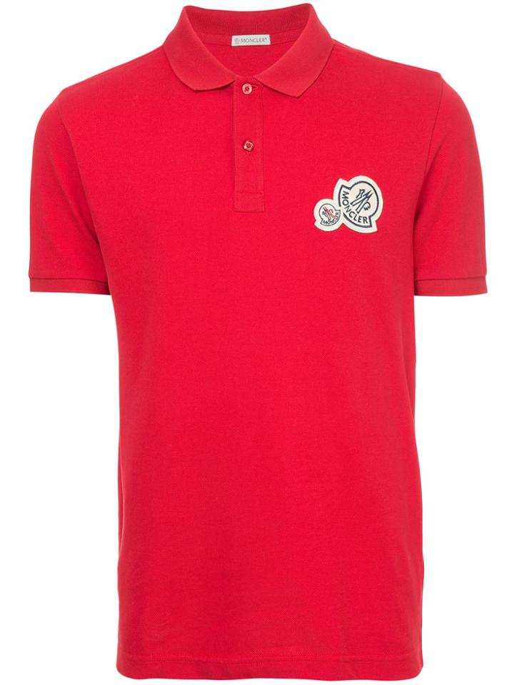 Moncler Logo Short-sleeve Polo Top - Red