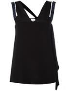 3.1 Phillip Lim Embellished Strap Satin Top, Women's, Size: 6, Black, Silk