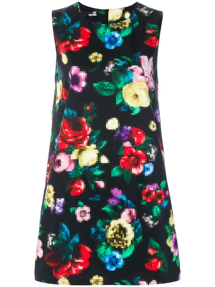 Love Moschino Floral Pixel Dress - Black
