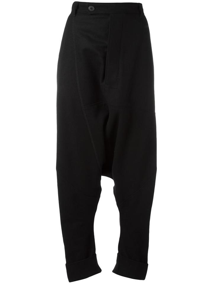 Pal Offner Drop-crotch Trousers, Women's, Size: 3, Black, Cotton/polyamide/wool