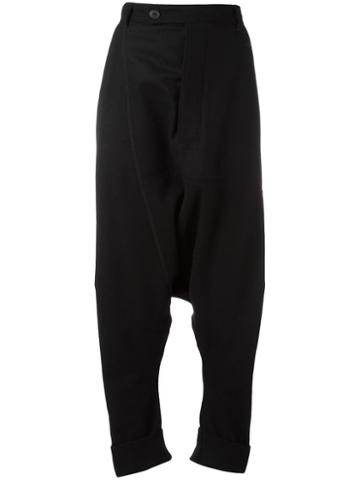 Pal Offner Drop-crotch Trousers, Women's, Size: 3, Black, Cotton/polyamide/wool