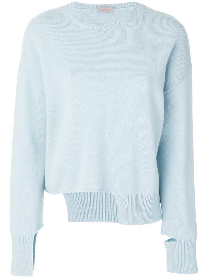 Mrz Asymmetric-hem Sweater - Blue