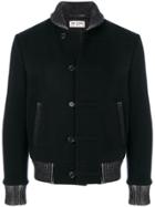 Saint Laurent Contrast Trim Varsity Jacket - Black