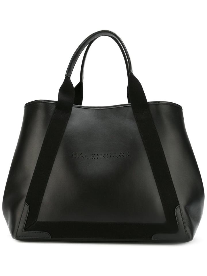 Balenciaga Cabas Tote, Women's, Black, Nappa Leather/canvas