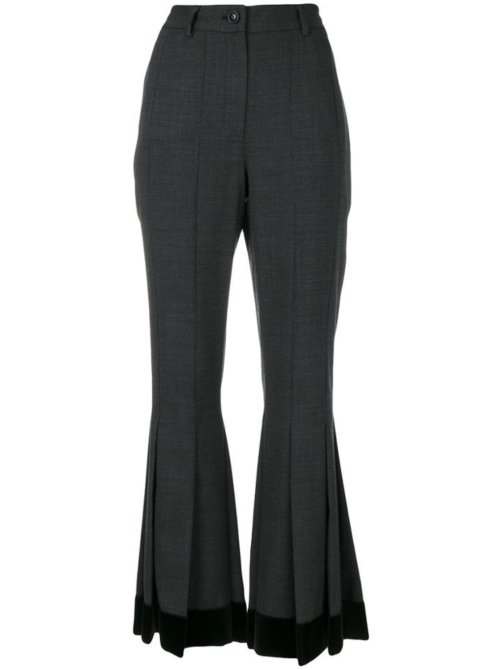 Dolce & Gabbana Flared Pleated Trousers - Grey