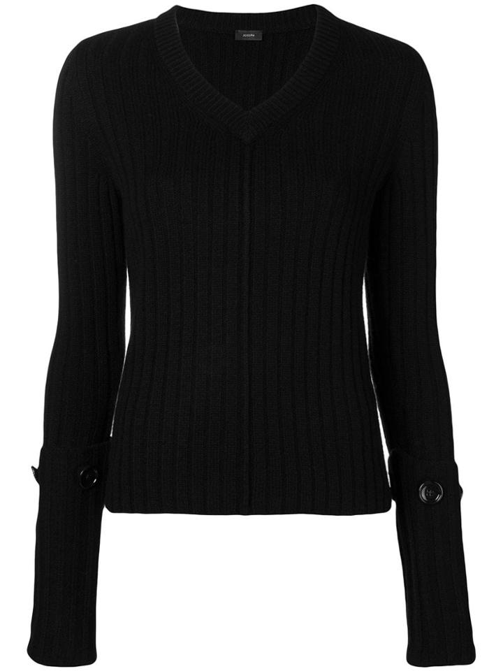 Joseph Knit V-neck Jumper - Black