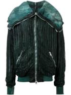 Giorgio Brato Oversized Collar Jacket, Men's, Size: 54, Green, Leather