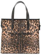 Dolce & Gabbana Leopard Print Shopper Tote - Black